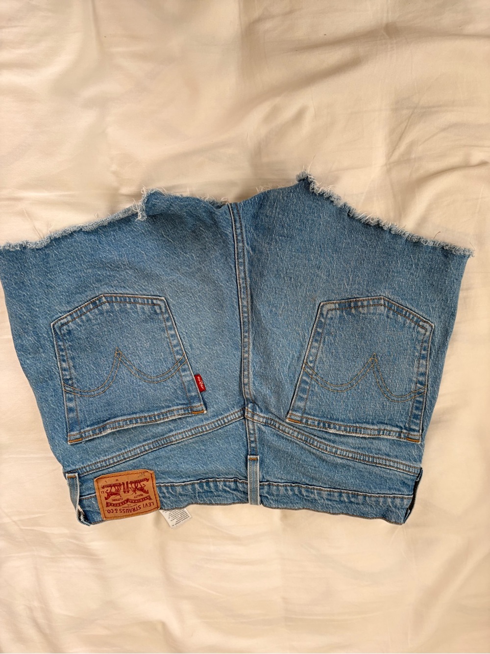Levi's Women's Light Blue Frayed Cutoff Denim Shorts